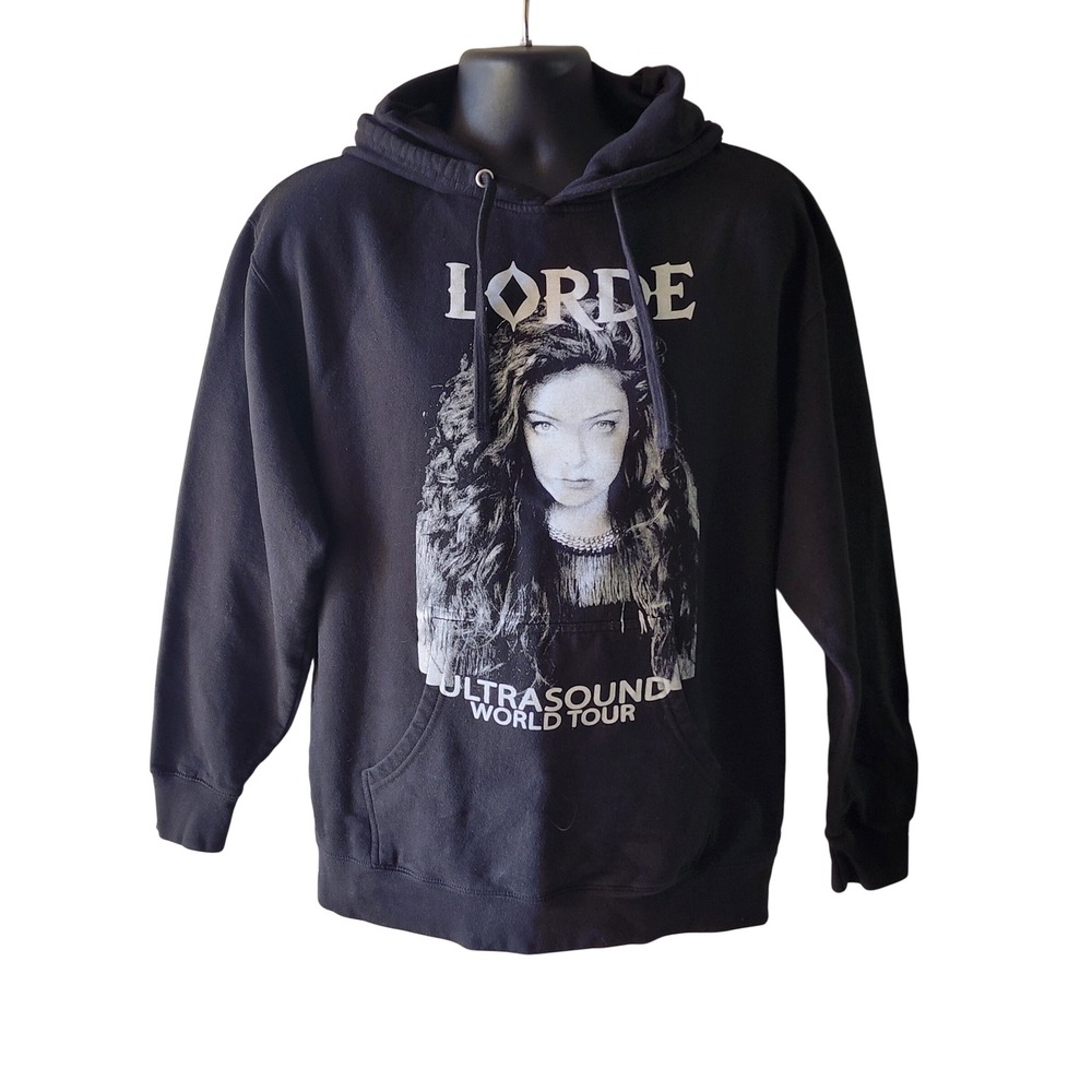 Lorde Ultrasound World Tour Hoodie Black Graphic Concert Sweatshirt Large